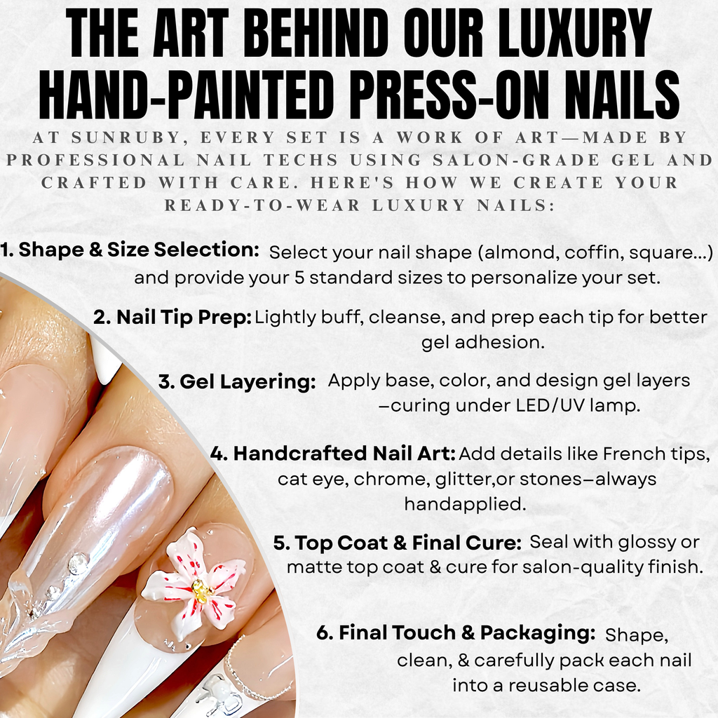 Long Stiletto Hand-Painted Press-On Nails | Luxury 3D Floral Pearl with Rhinestone French Tips | Reusable 20pcs Kit