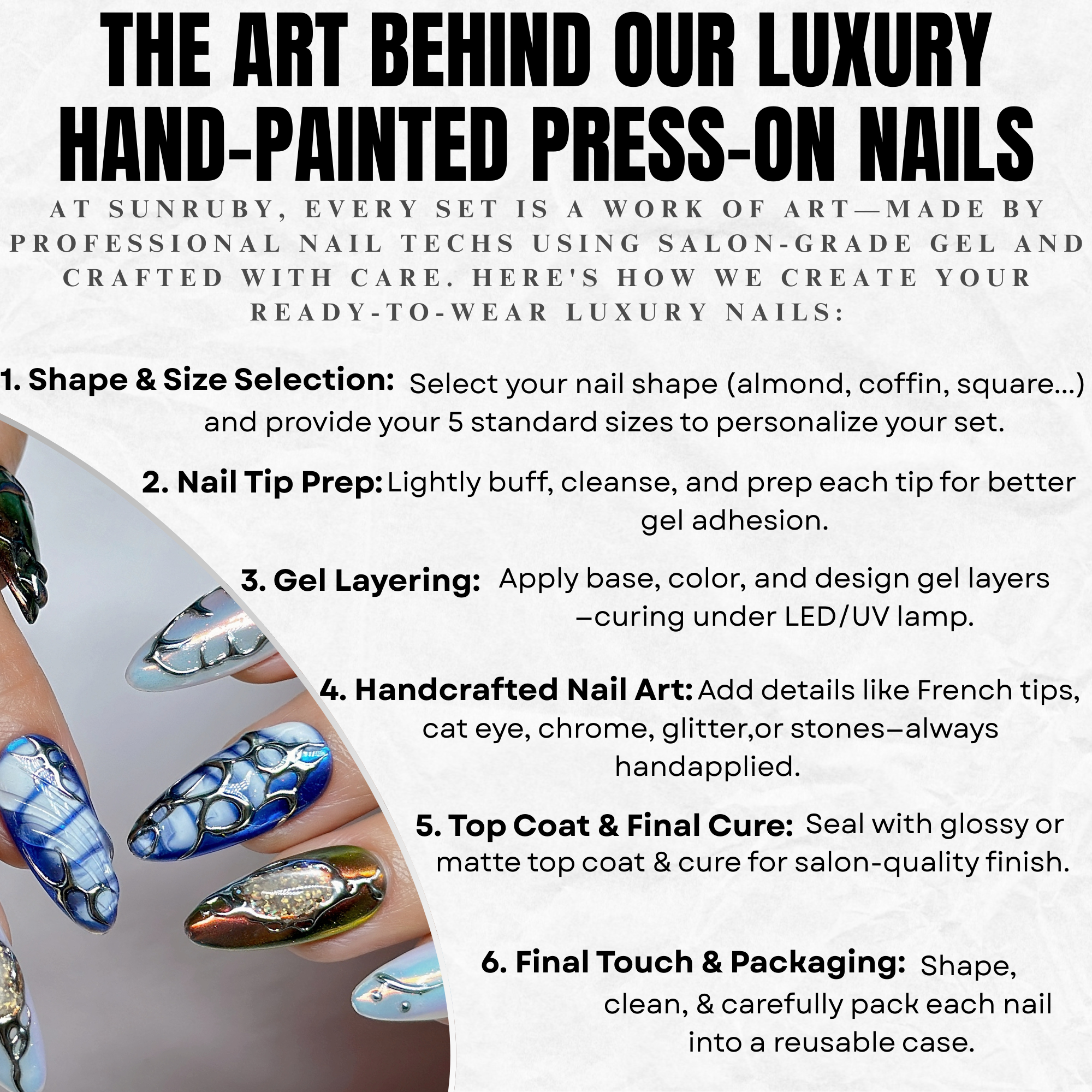 Handmade Luxury Press On Nails | Medium Almond Galaxy Blue Silver Nail Art | Nebula Chrome | Cosmic & Abstract nails | Reusable 20pcs Kit