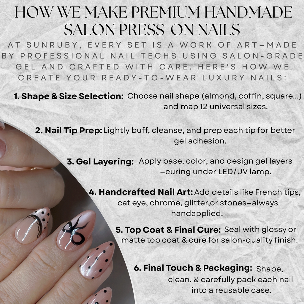Pink Bow Mobster – Short Almond Press On Nails 🎀✨ | Nude Pink, Black Bow Art & Rhinestone Detail | Hand-Painted Gel Reusable Set, 30 Nails, 15 Sizes, Perfect Gift