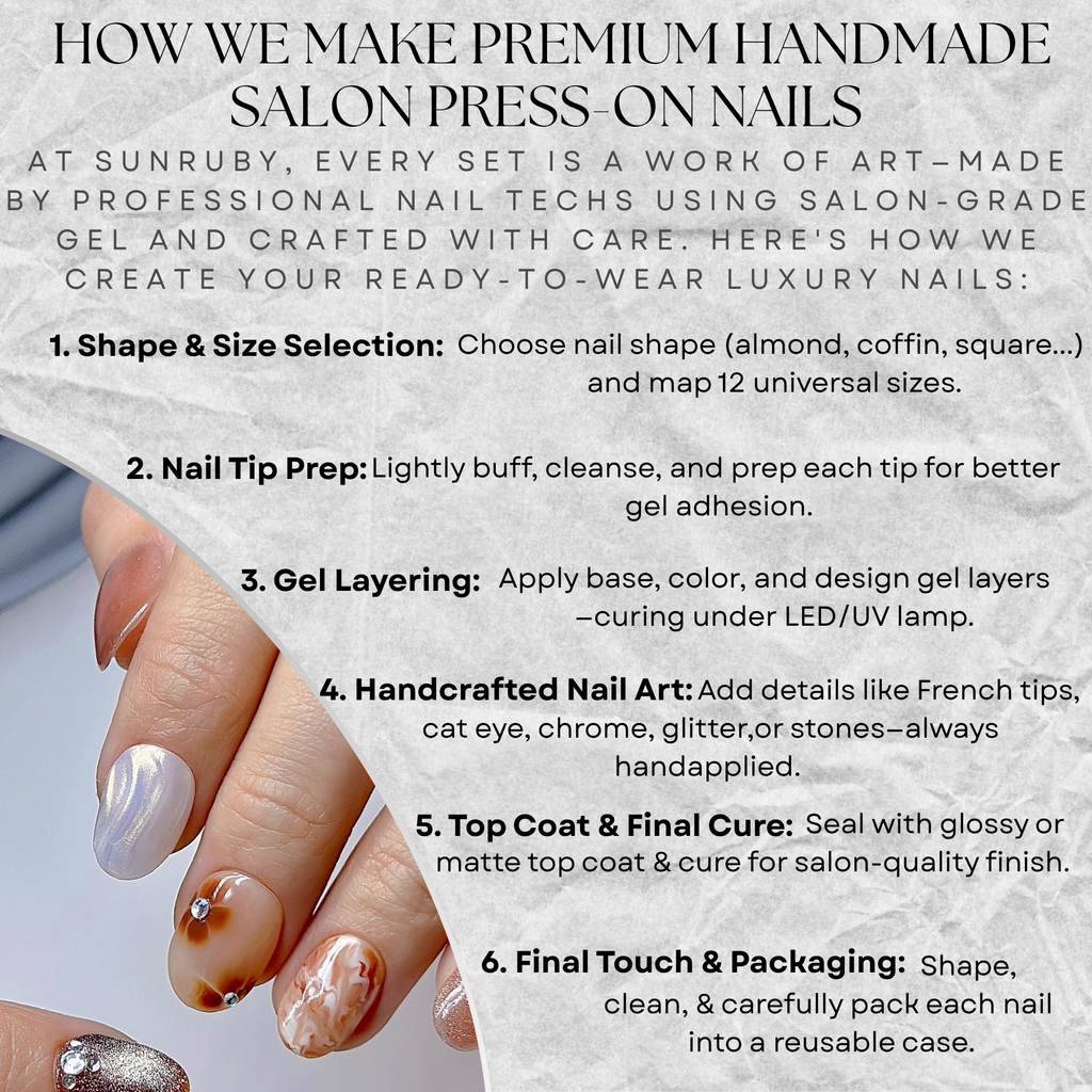 Café de Pearl – Short Oval Press-On Nails ☕✨ | Marble Swirl, Chrome Shimmer & Nude Brown Set| Hand-Painted Gel Reusable Set, 30 Nails, 15 Sizes