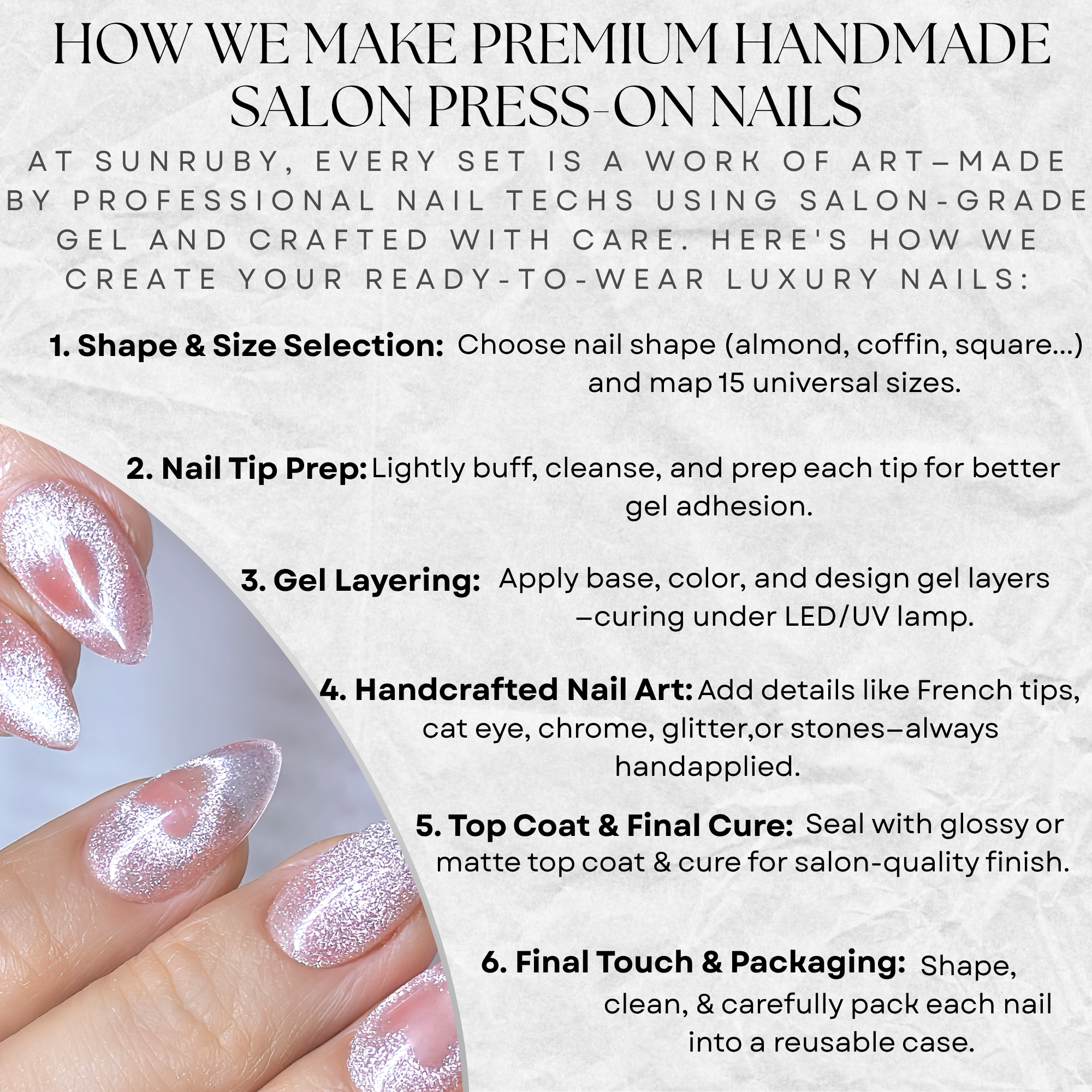 Pink Cat Eye Valentine Press On Nails, Short Almond – Heart Design, Hand-Painted Gel Reusable Set (30 Nails, 15 Sizes)