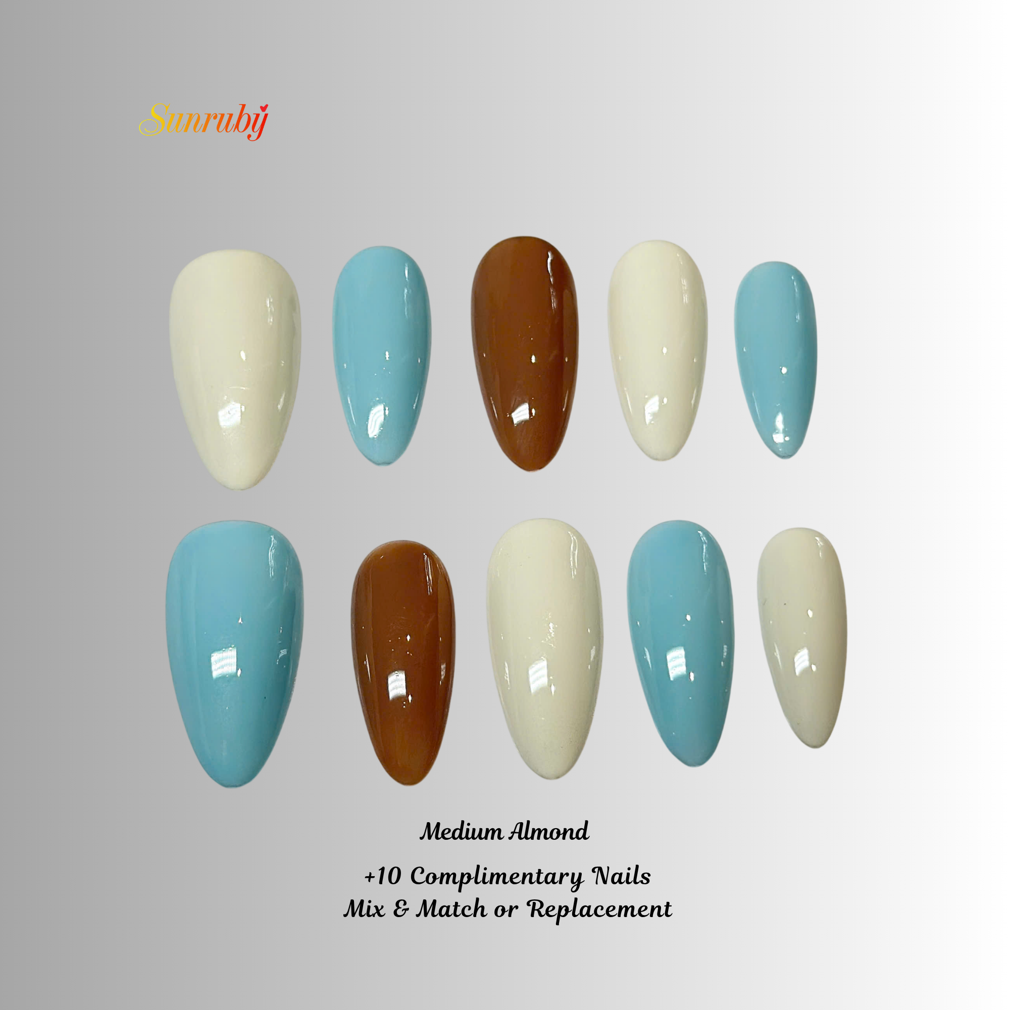 Iridescent Angel Shell Press-On Nails – Medium Almond Pearl Chrome Set, 3D Flower & Butterfly Design, Ocean-Inspired Glossy Nails| Hand-Painted, Reusable 20pcs Kit